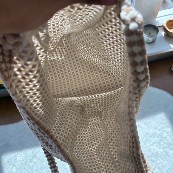 Woven Tote Bag, Crochet‎ Style Knit, Textured, Shoulder Bag - Picture 6 of 6